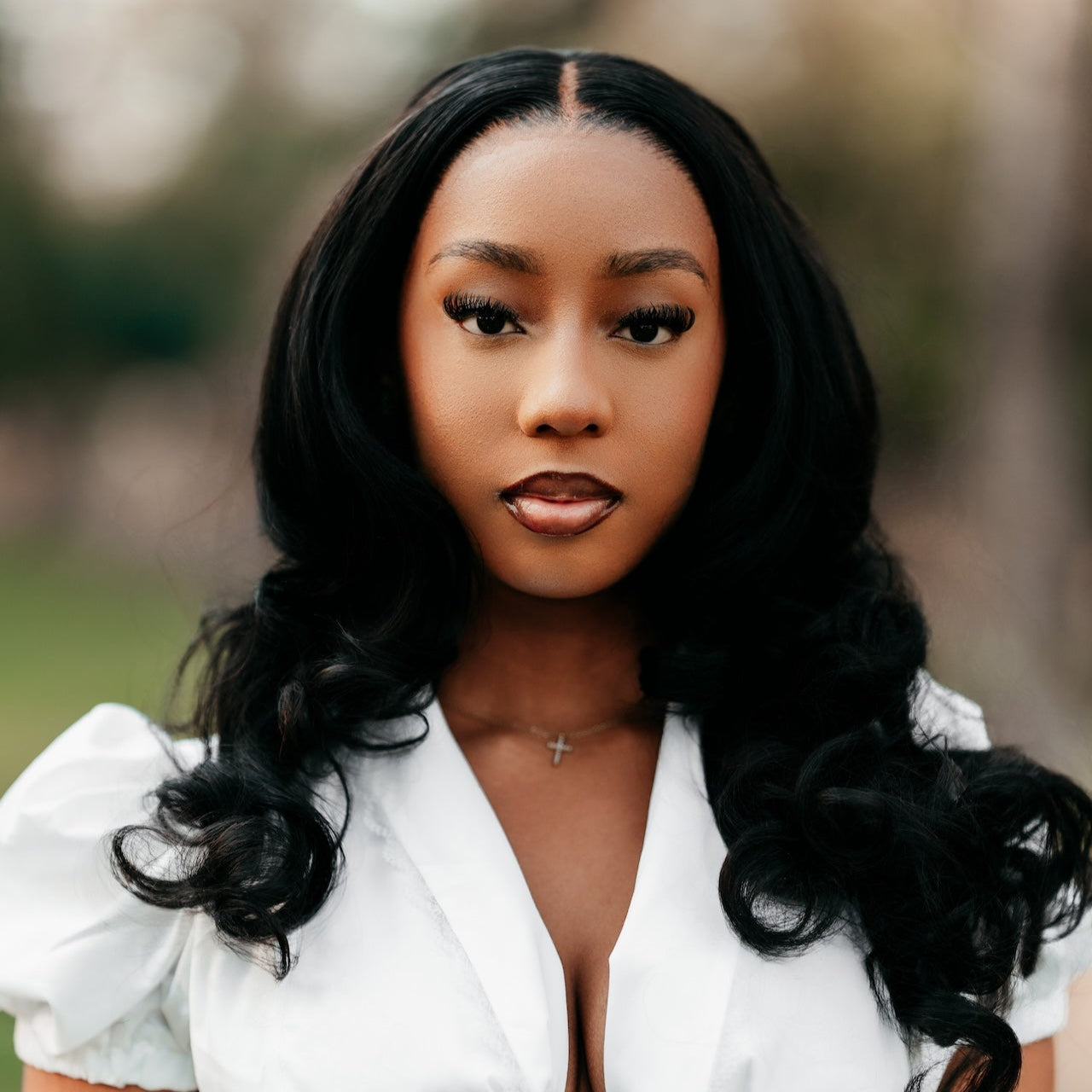 Woman with 13x4 HD Lace Vietnamese Bodywave wig 