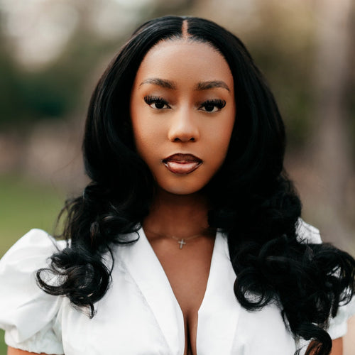 Woman with 13x4 HD Lace Vietnamese Bodywave wig 